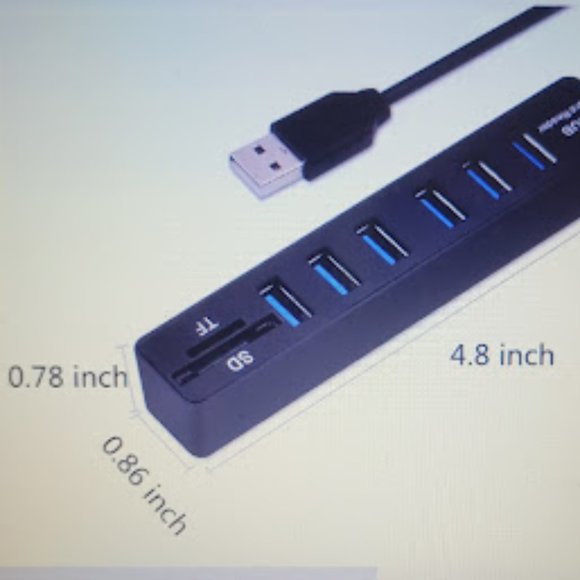 USB Hub 6 Port Expander USB 2.0/3.0 SD/TF Card Reader - Picture 4 of 9